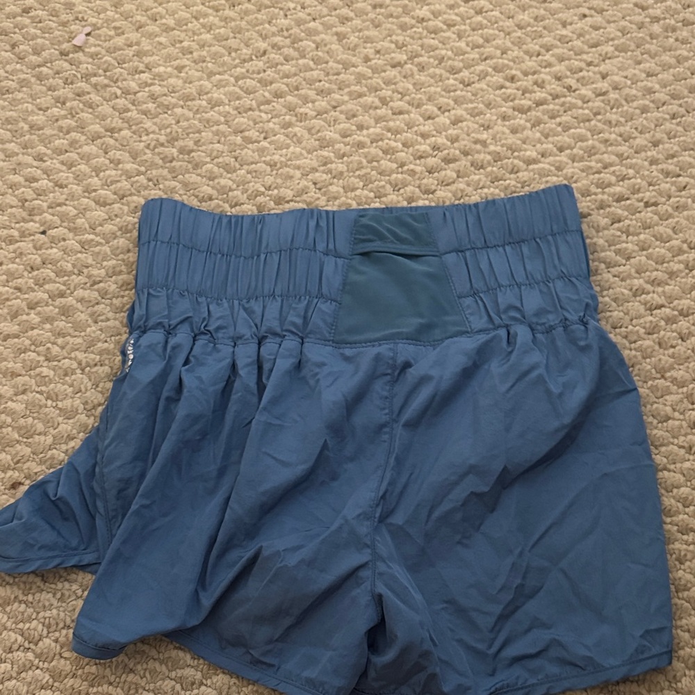 Blue Athletic Shorts with Elastic Waistband